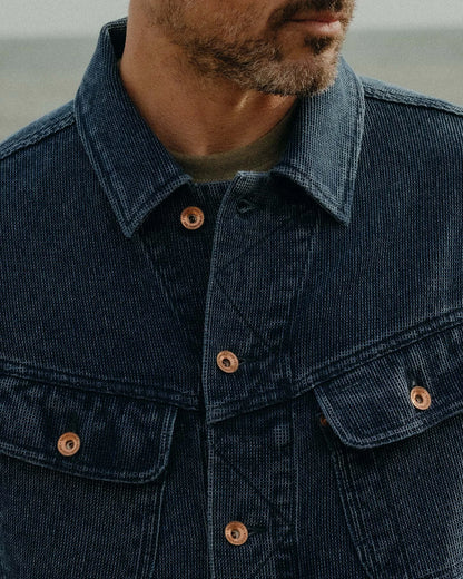 The Long Haul Jacket in Rinsed Indigo Waffle