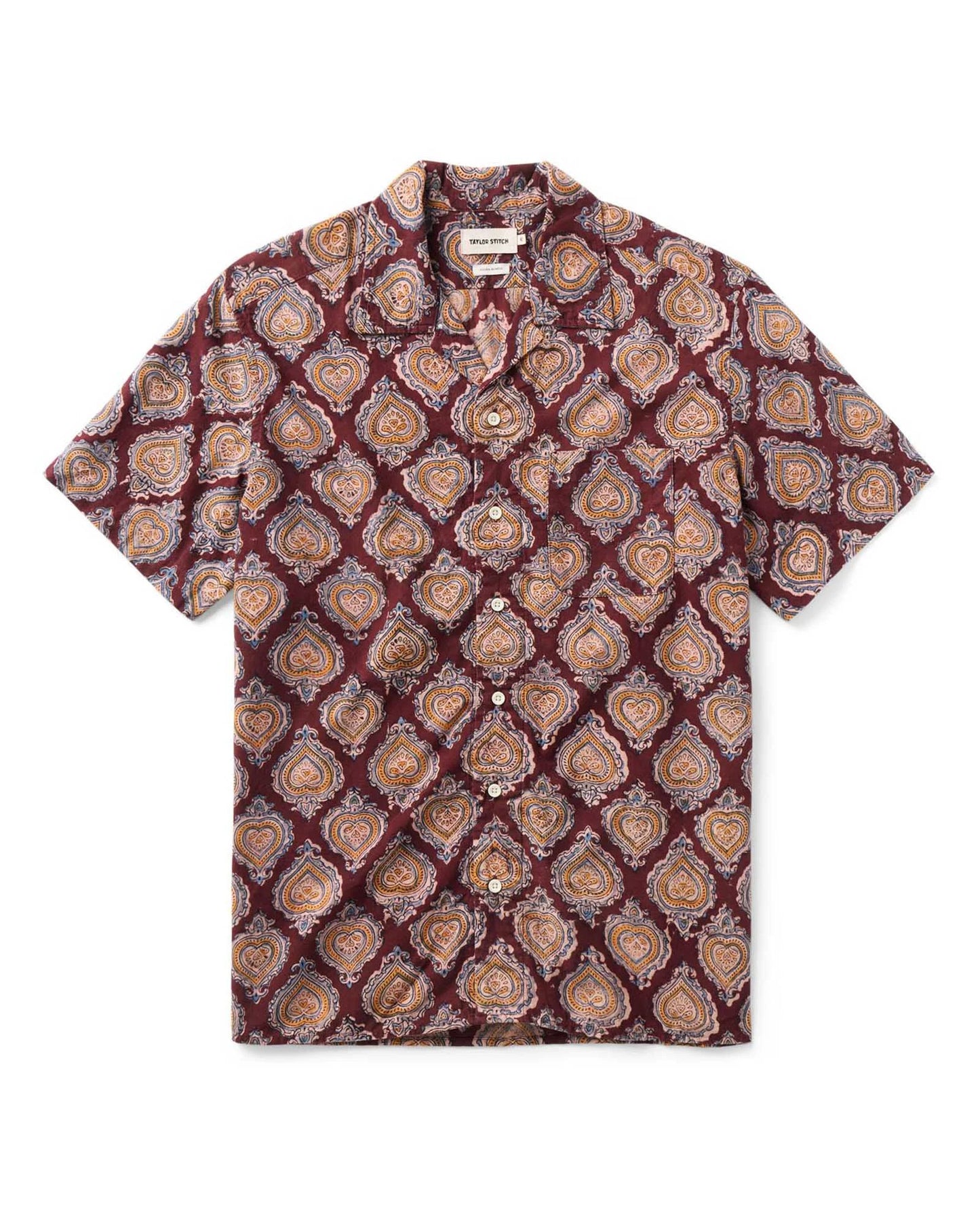The Hawthorne Shirt in Sangria Block Print