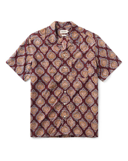 The Hawthorne Shirt in Sangria Block Print