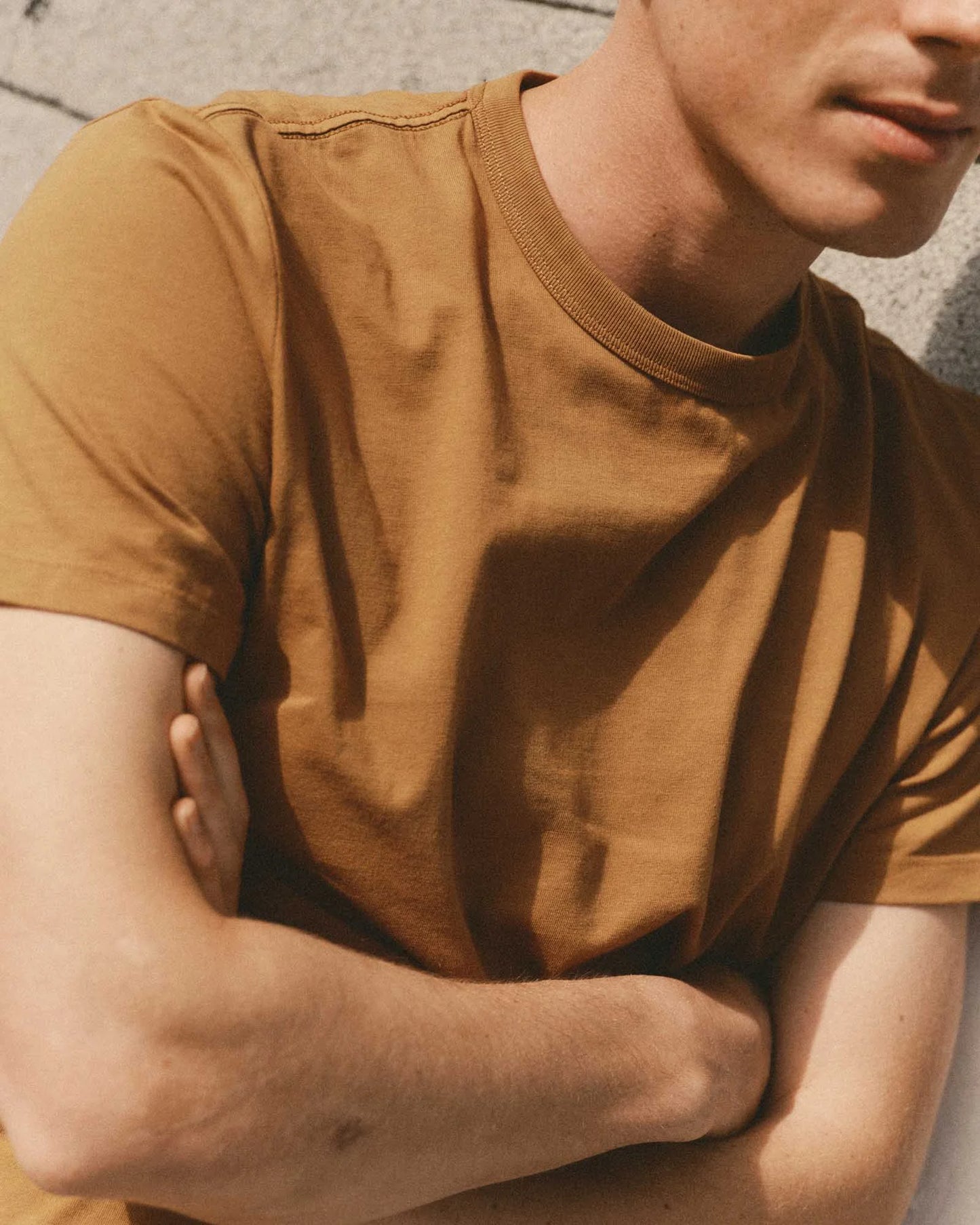 The Regenerative Cotton Tee in Saffron