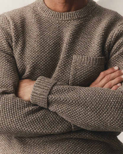 The Crawford Crew Sweater in Coffee Twist