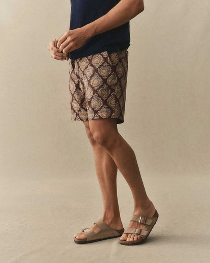 The Apres Short in Sangria Block Print