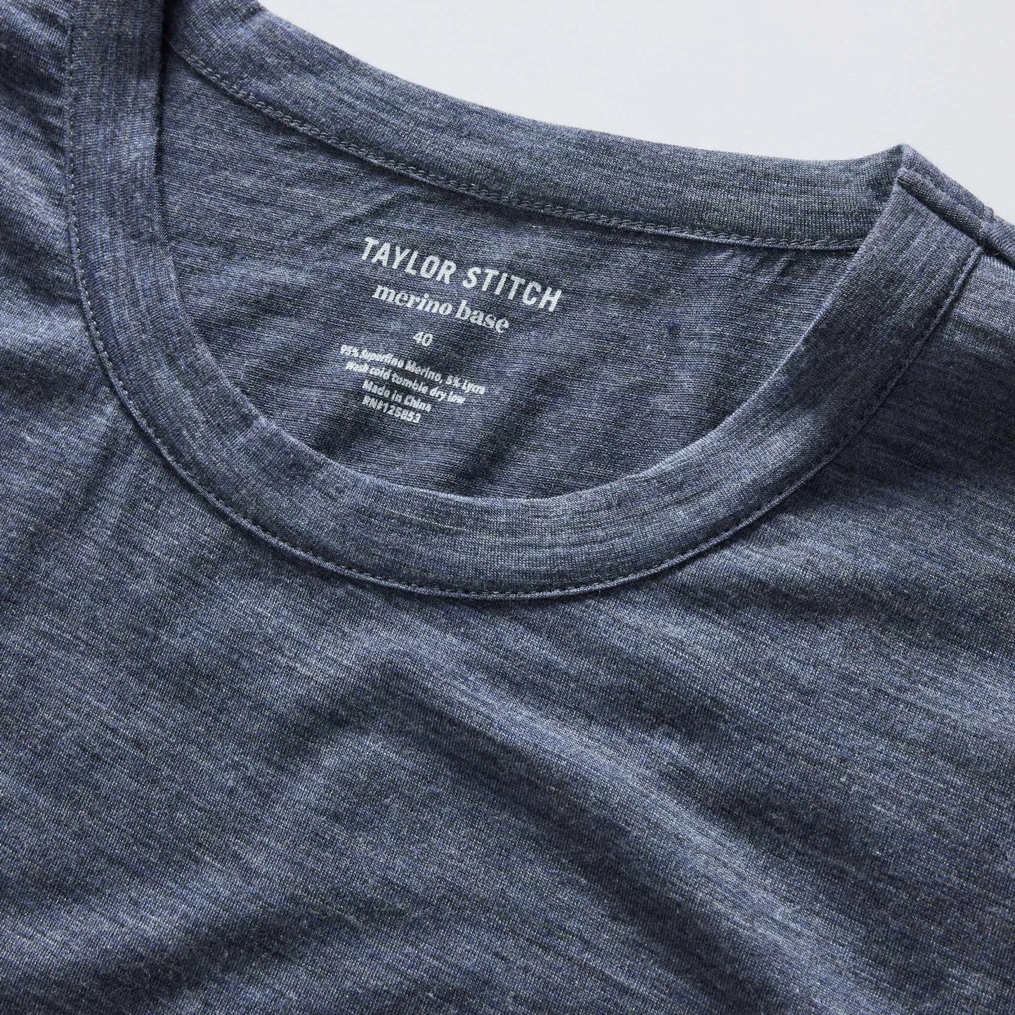The Merino Tee in Heather Navy