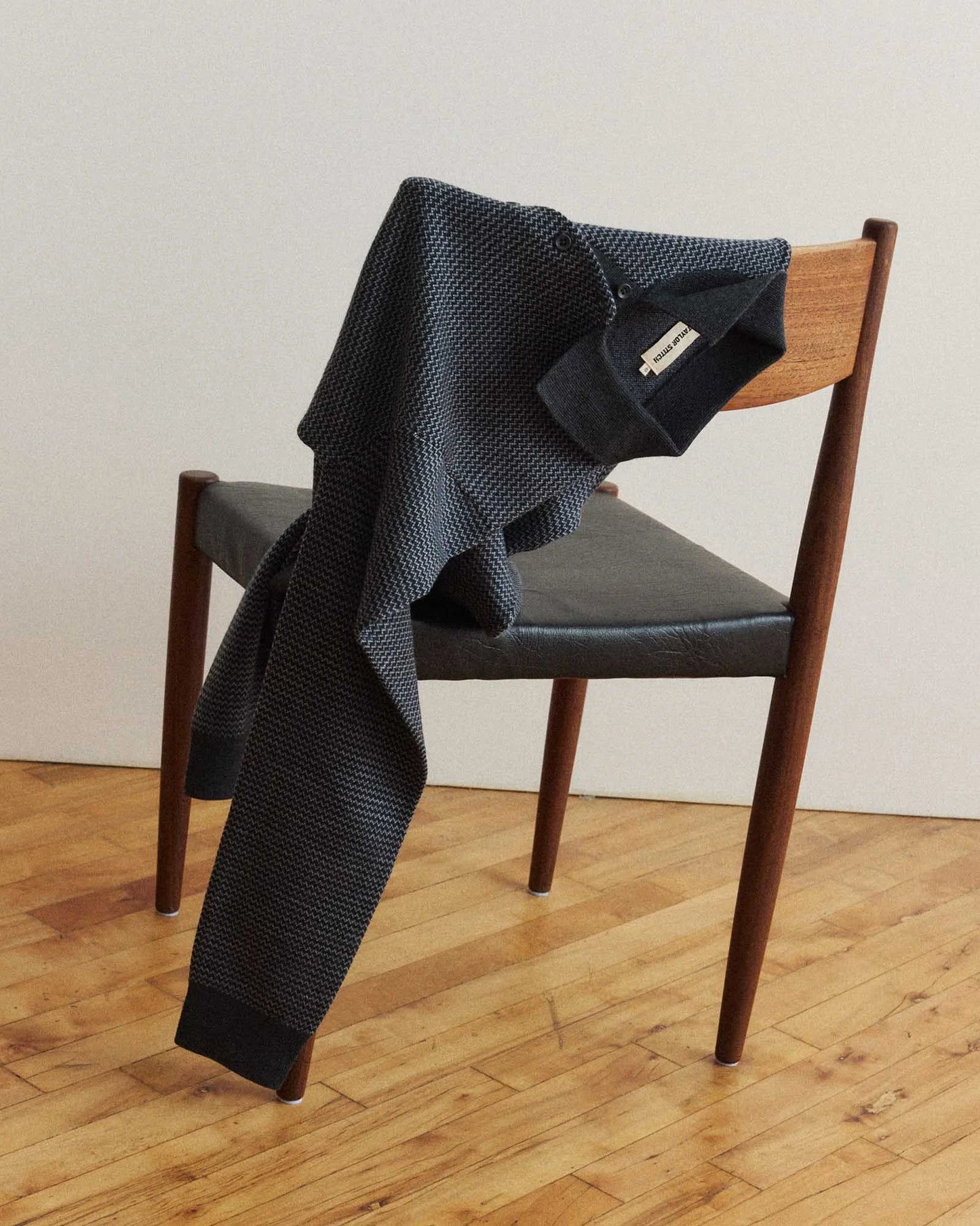 The Newton Sweater Polo in Navy Birdseye Merino