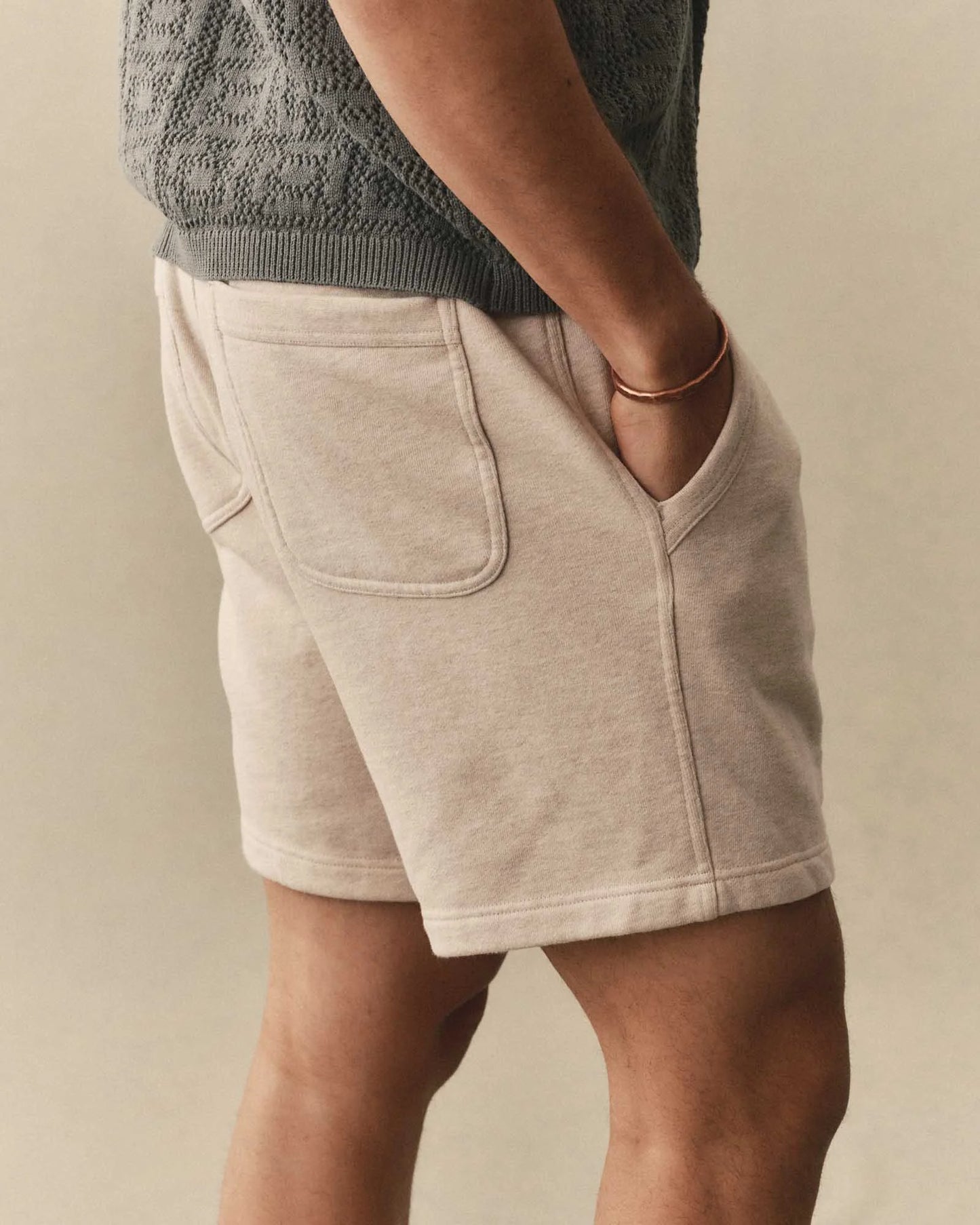 The Sunset Short in Heather Oat Terry