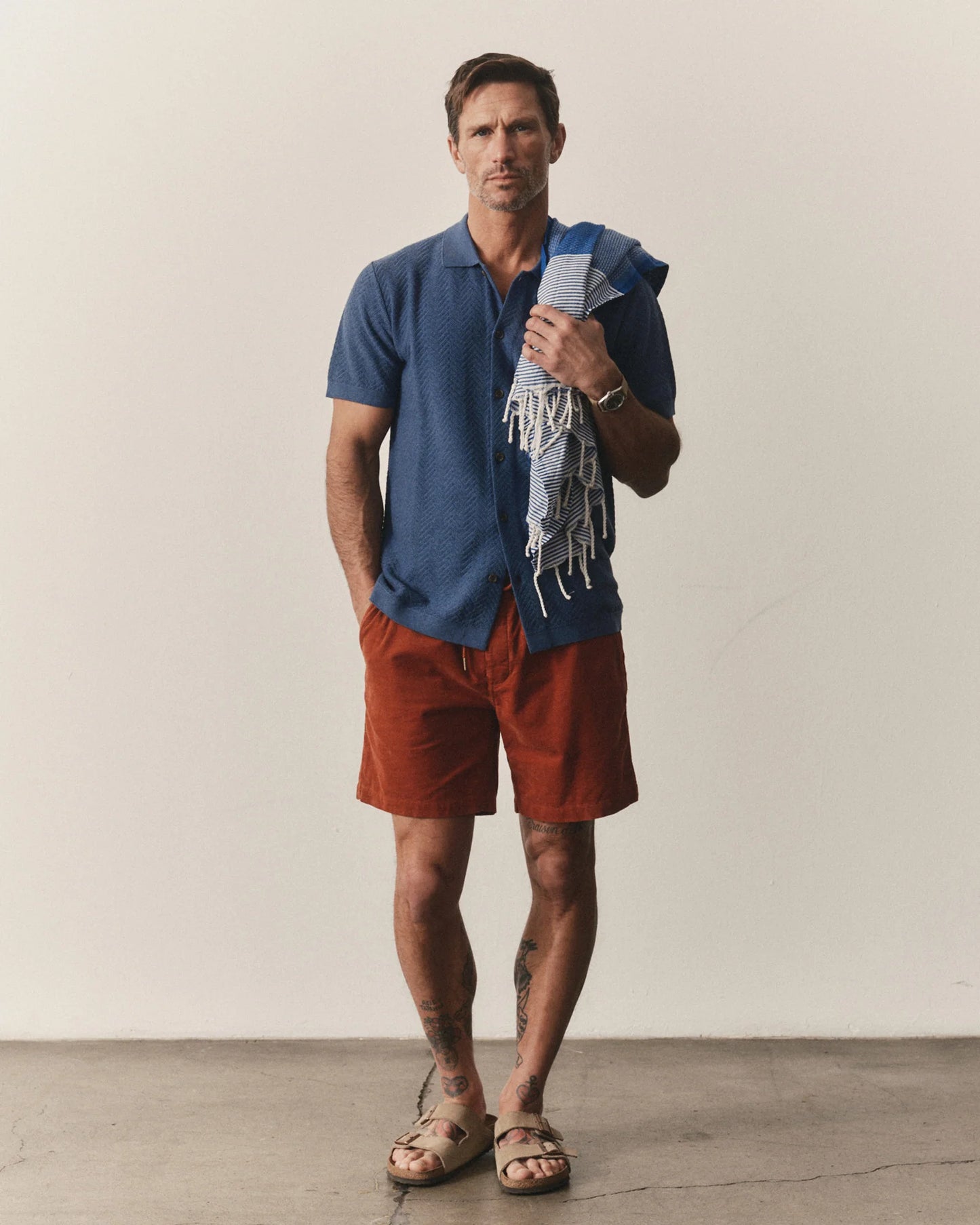 The Button Down Polo in Gulf Stream Herringbone