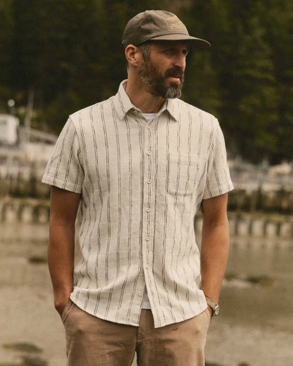 The Short Sleeve California in Tide Stripe Hacci