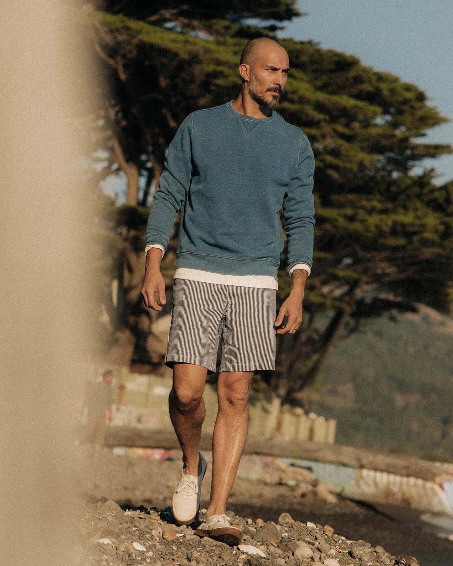The Sunset Crew in Washed Indigo Terry