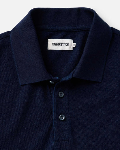The Pacific Polo in Rinsed Indigo Pique