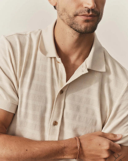 The Bywater Polo in Natural Knit Stripe
