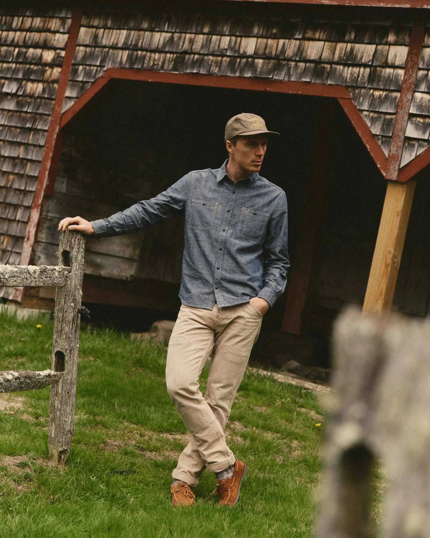 The Foundry Shirt in Rinsed Indigo Chambray