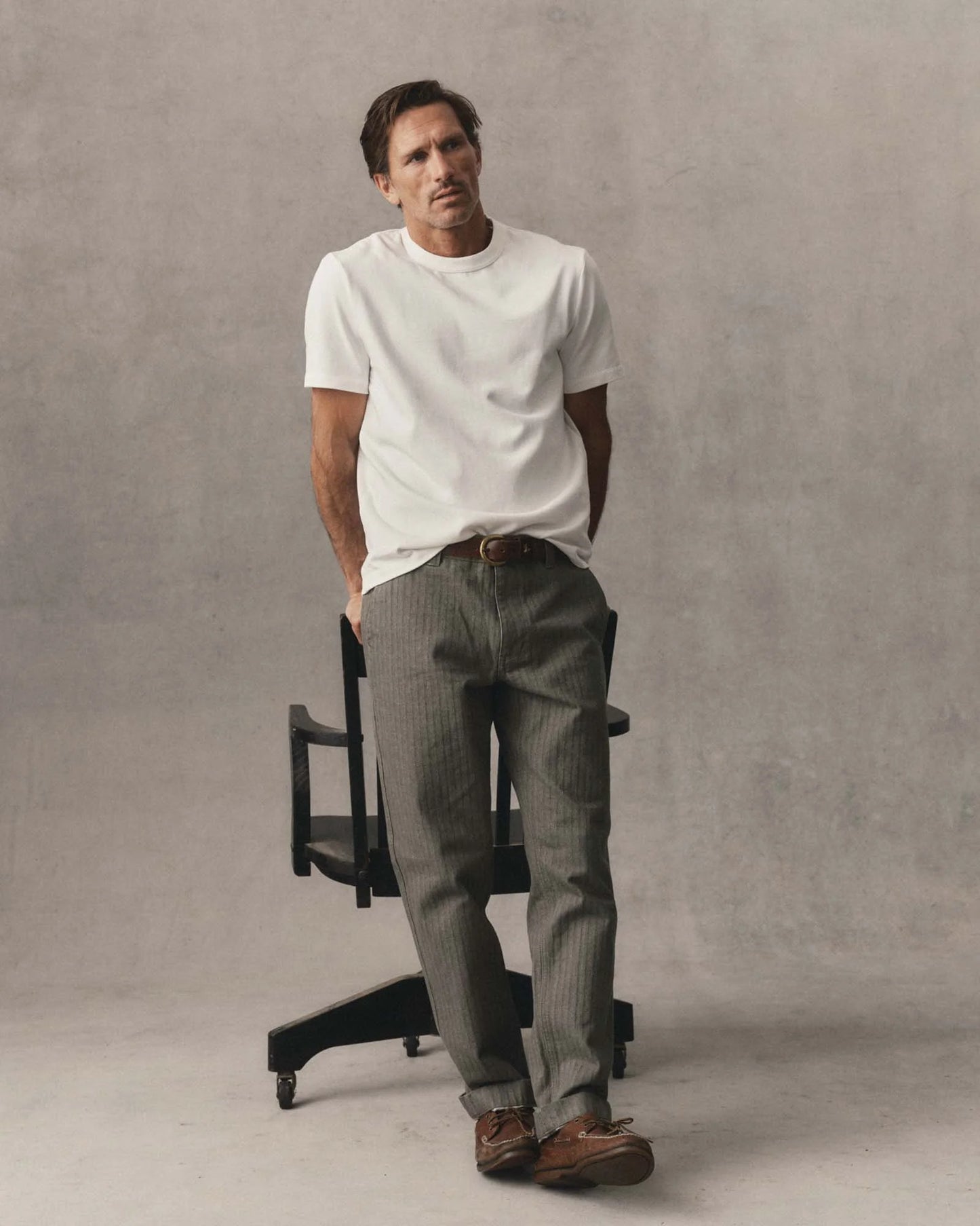 The Emlen Pant in Smoked Olive Herringbone