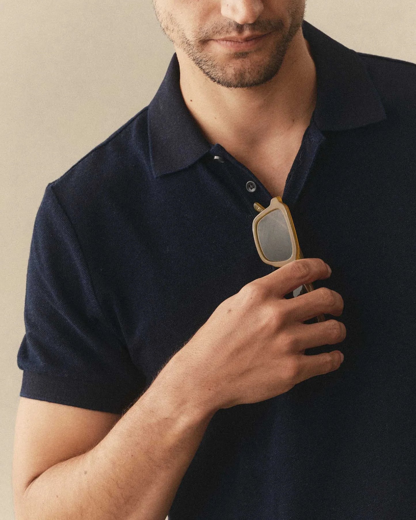 The Pacific Polo in Rinsed Indigo Pique