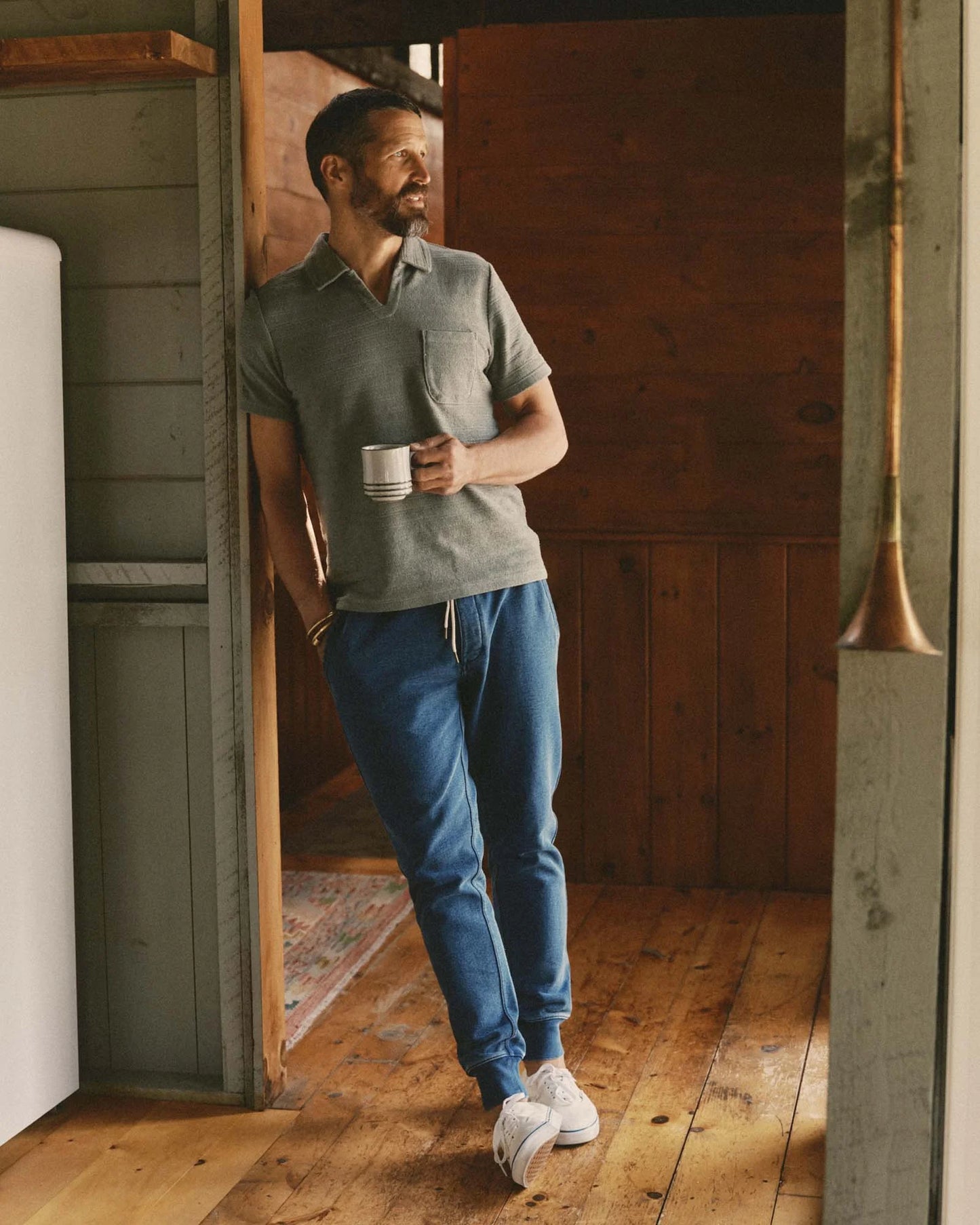 The Sunset Pant in Washed Indigo Terry