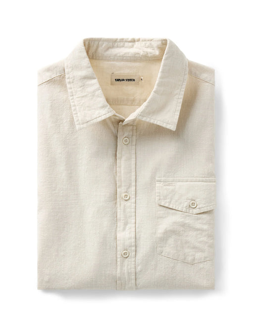 The Quincy Shirt in Vintage White Slub