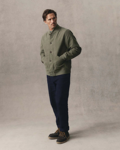 The Clark Bomber in Smoked Olive Moleskin