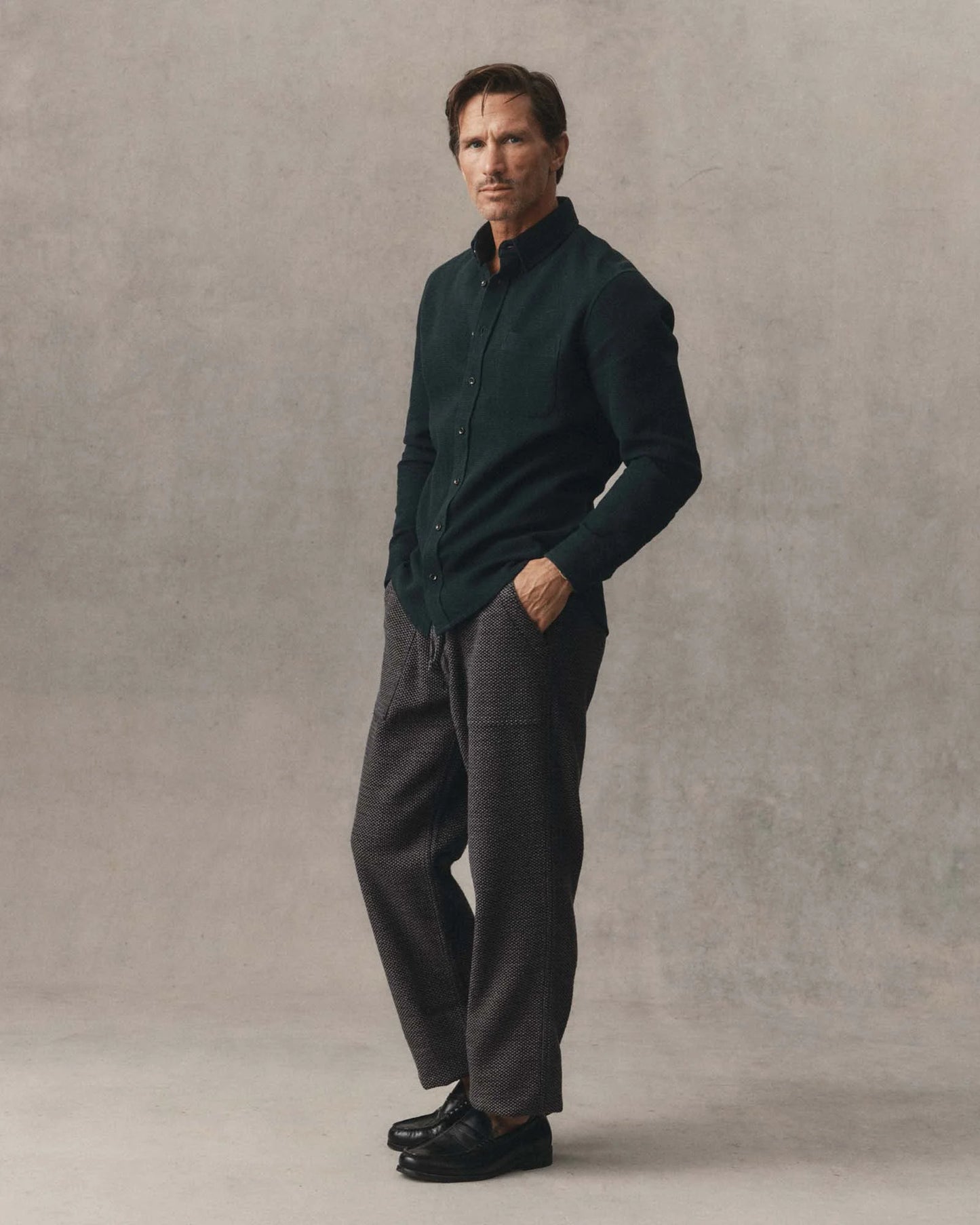 The Breakwater Pant in Charcoal Sashiko