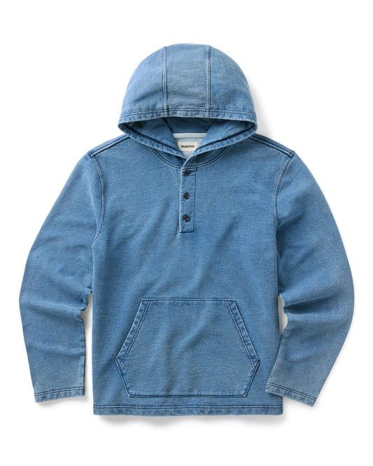 The Baja Pullover in Washed Indigo Terry