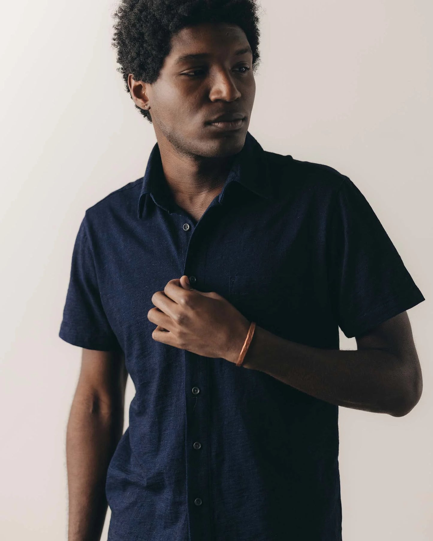 The Short Sleeve California in Rinsed Indigo Slub