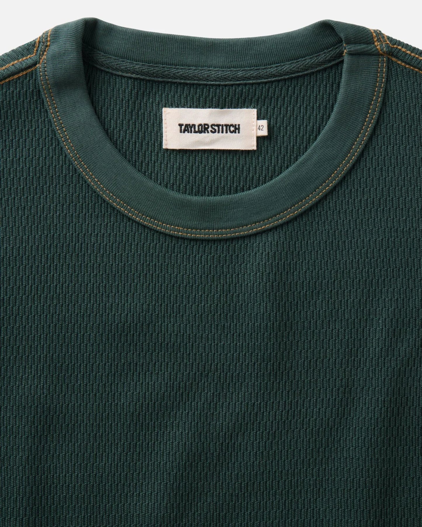 The Organic Cotton Short Sleeve Crew in Dark Forest Waffle