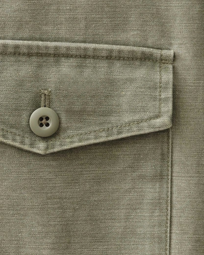 The Surplus Shirt in Field Olive Reverse Sateen