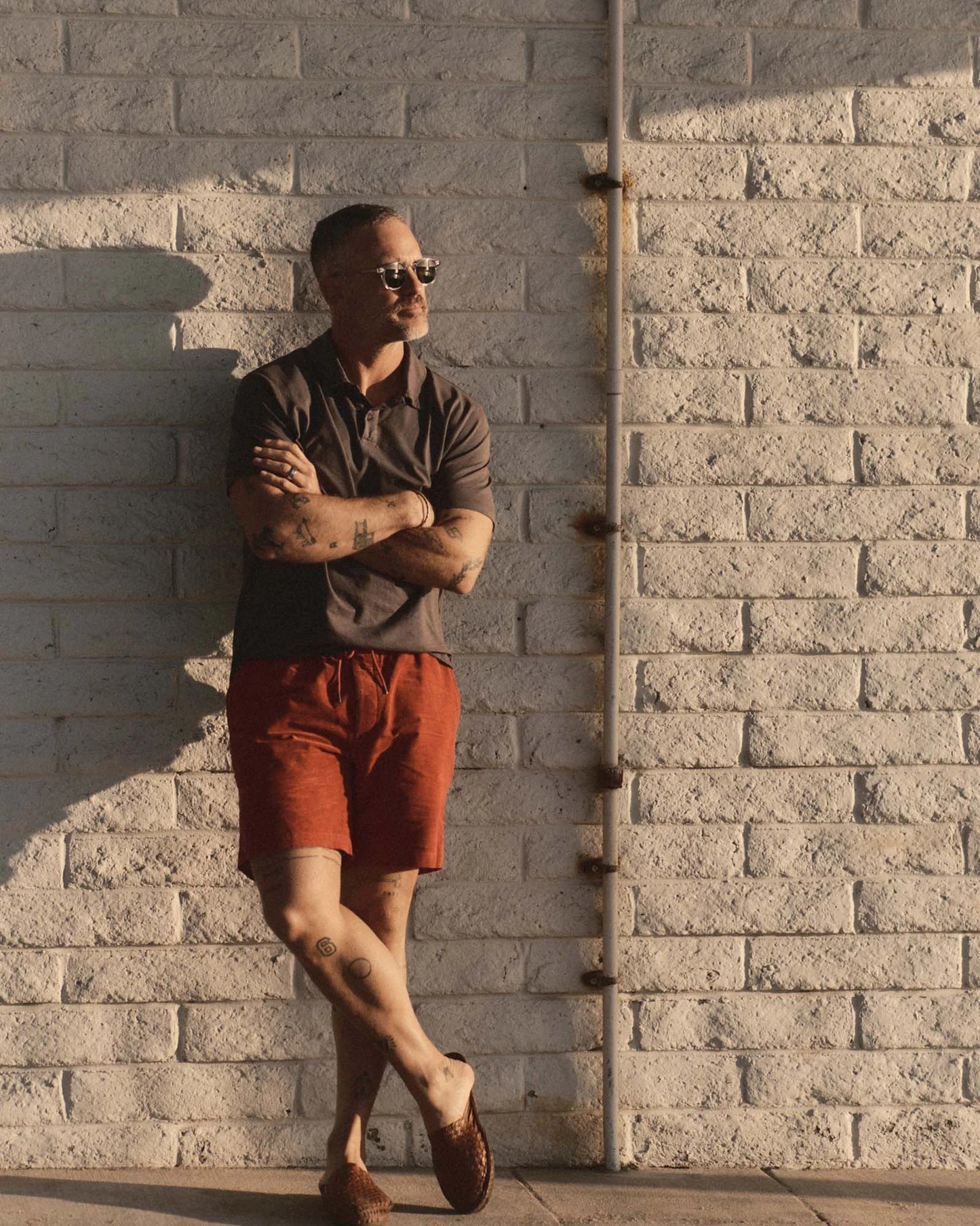The Cotton Hemp Polo in Faded Black