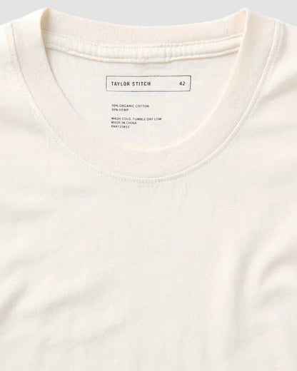 The Cotton Hemp Tee in Vintage White