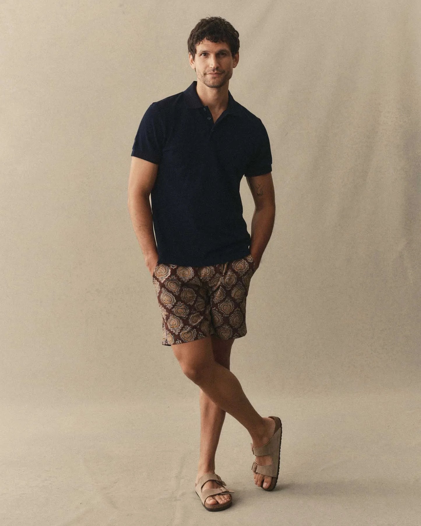 The Apres Short in Sangria Block Print