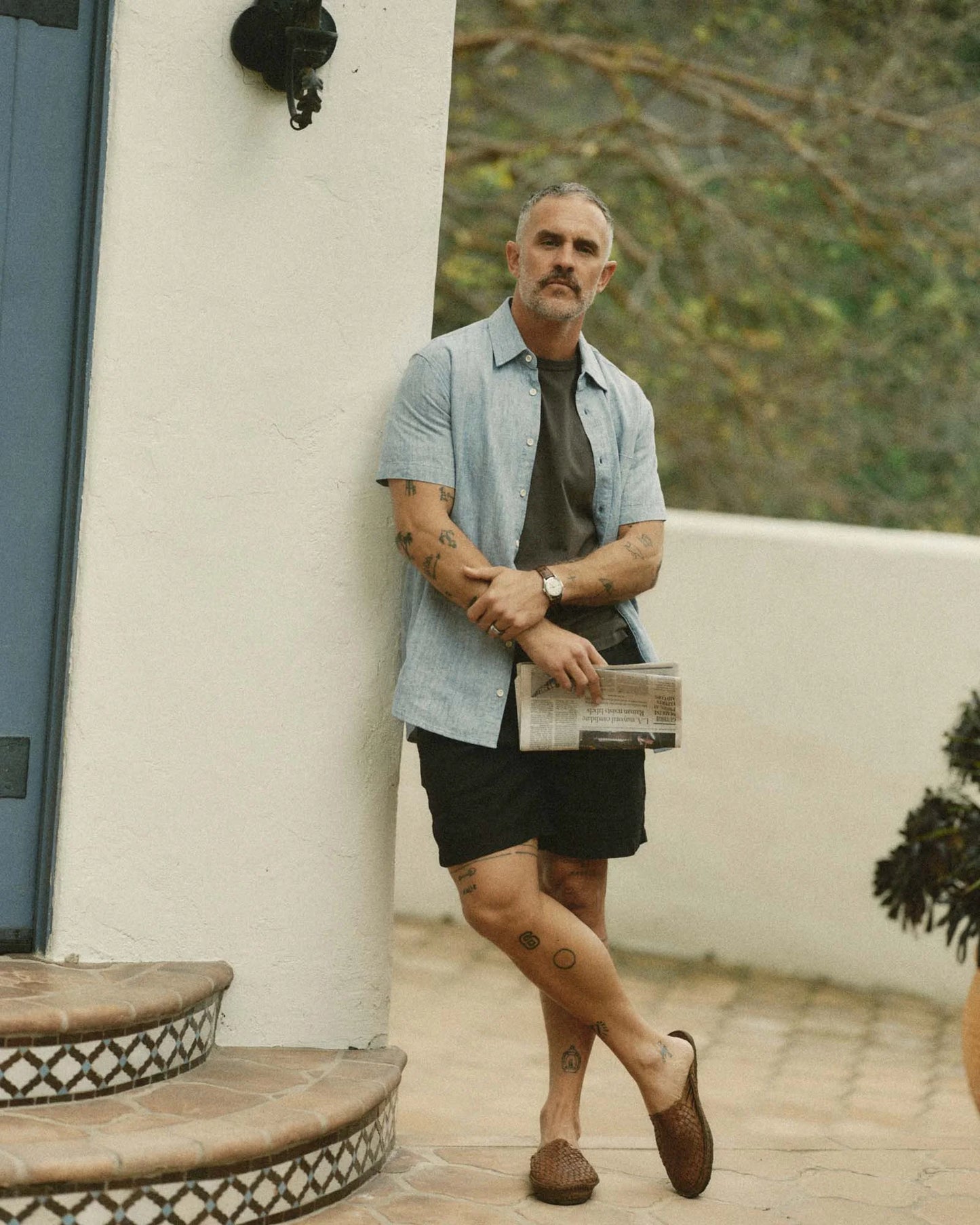 The Short Sleeve California in Sky Hemp