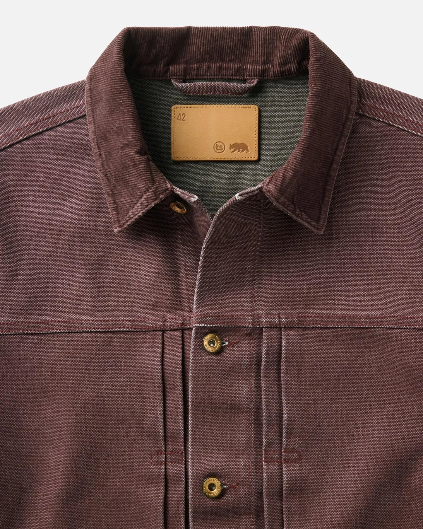 The Ryder Jacket in Burgundy Chipped Canvas