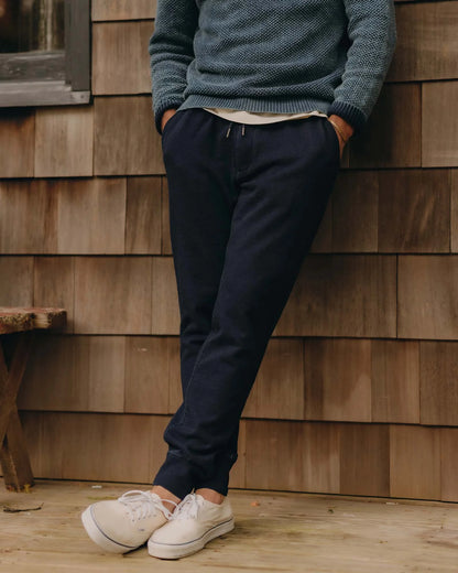 The Sunset Pant in Rinsed Indigo Terry