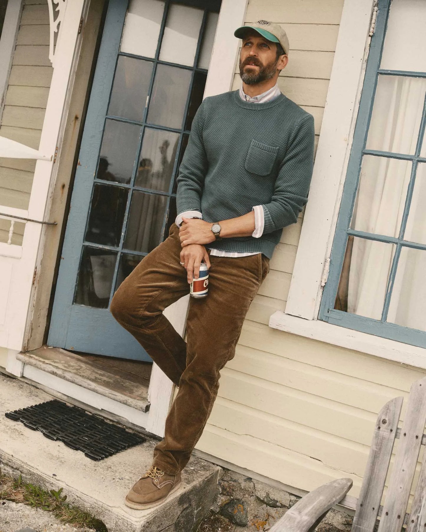 The Crawford Crew Sweater in Faded Spruce