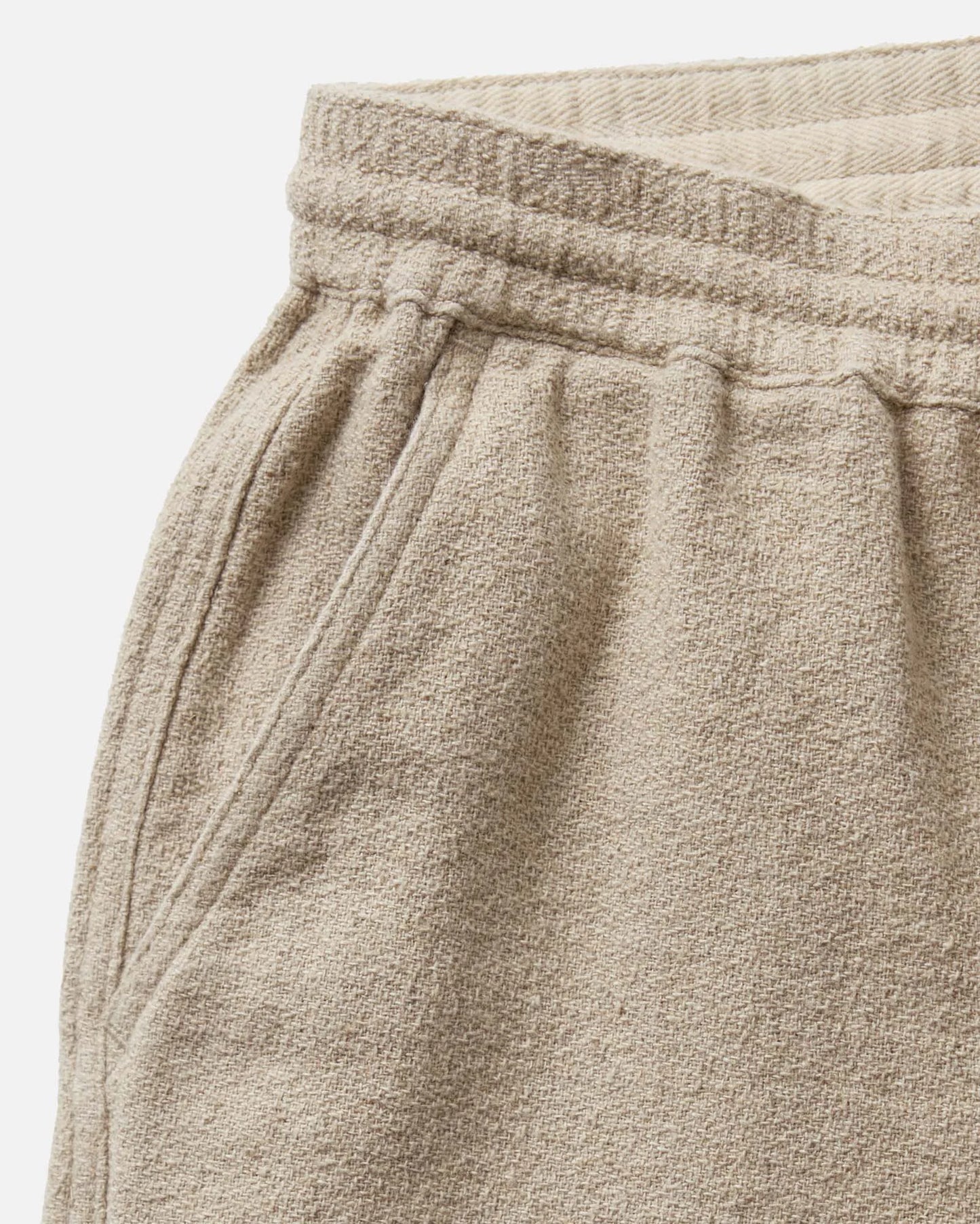 The Apres Short in Heather Oat Crepe