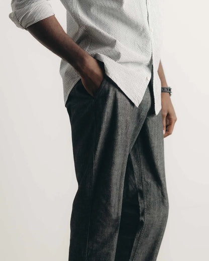 The Easy Pant in Black Indigo Chambray