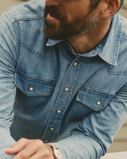 The Glacier Shirt in Washed Indigo Selvedge Denim