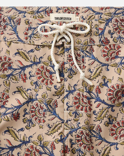 The Drift Board Short in Ivory Floral