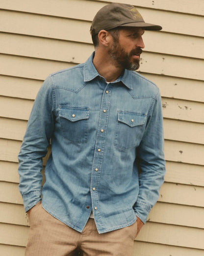 The Glacier Shirt in Washed Indigo Selvedge Denim
