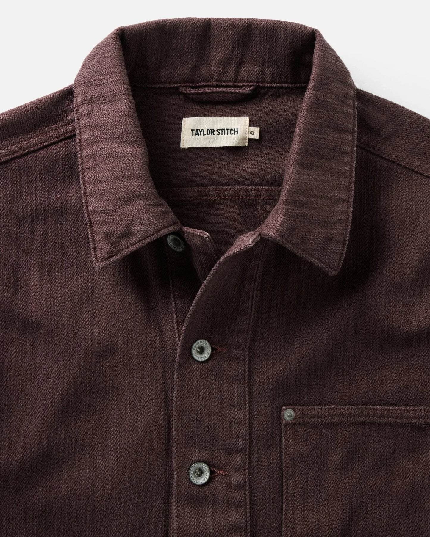 The Milton Overshirt in Burgundy Slub Denim