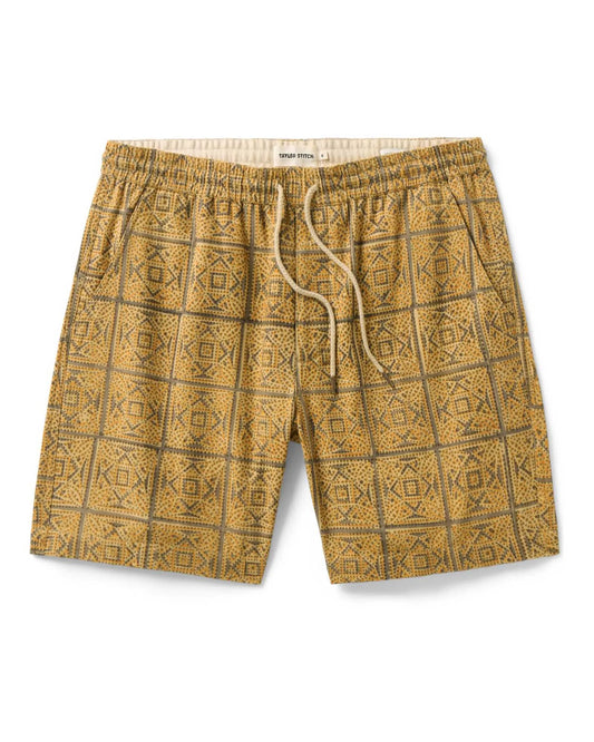 The Apres Short in Fennel Block Print