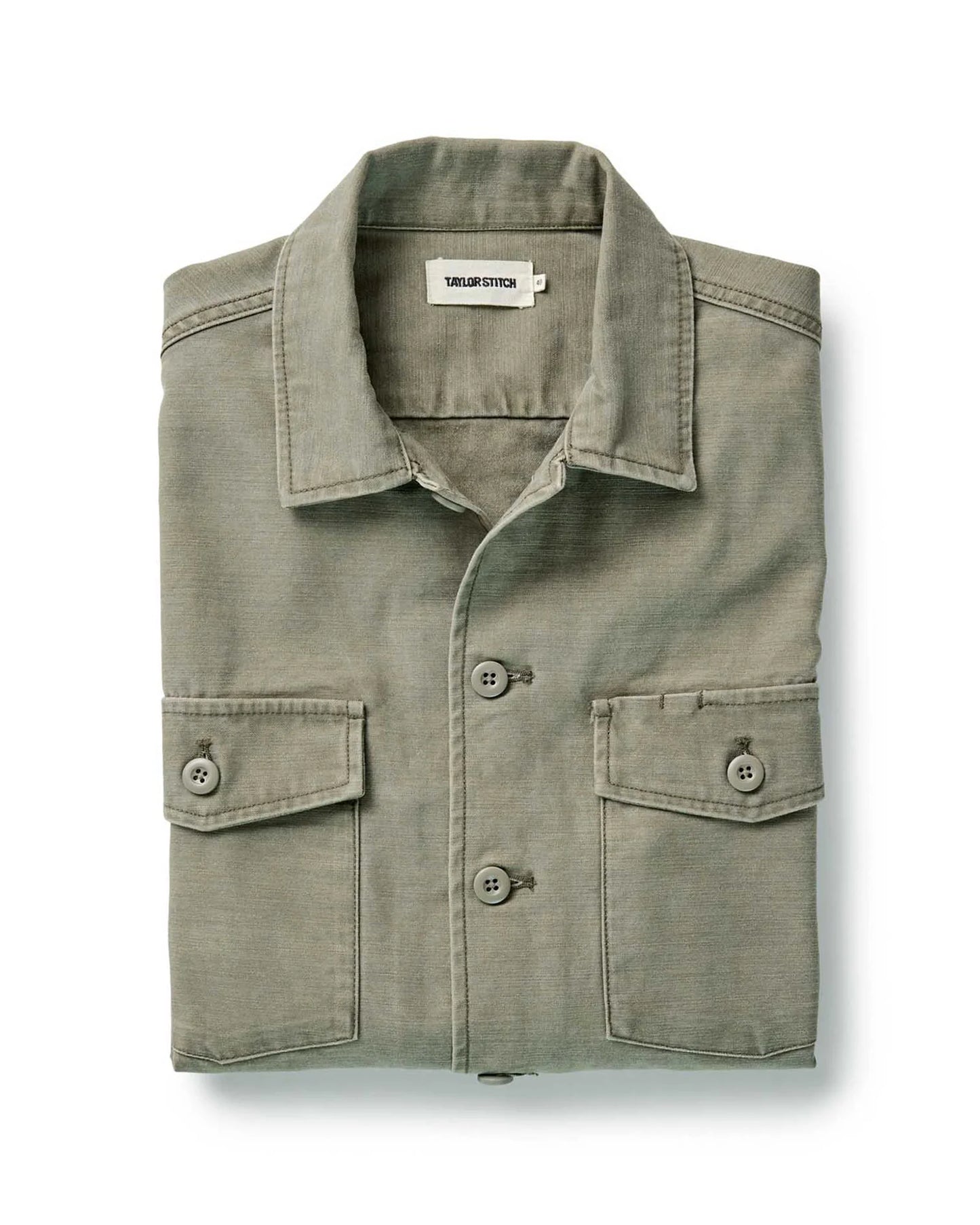 The Surplus Shirt in Field Olive Reverse Sateen