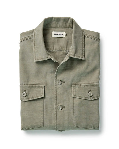 The Surplus Shirt in Field Olive Reverse Sateen