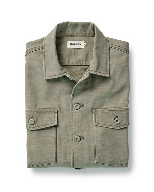 The Surplus Shirt in Field Olive Reverse Sateen