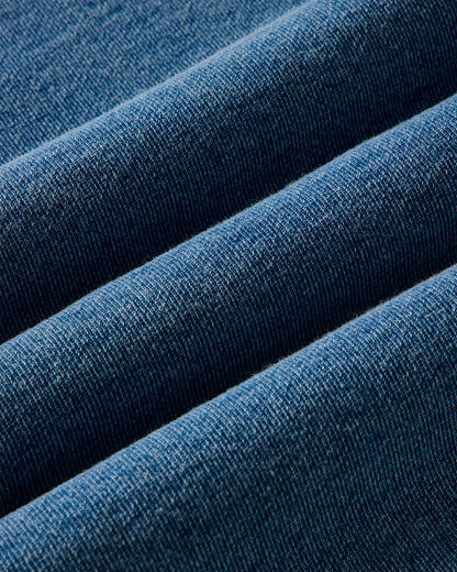The Sunset Henley in Washed Indigo Terry