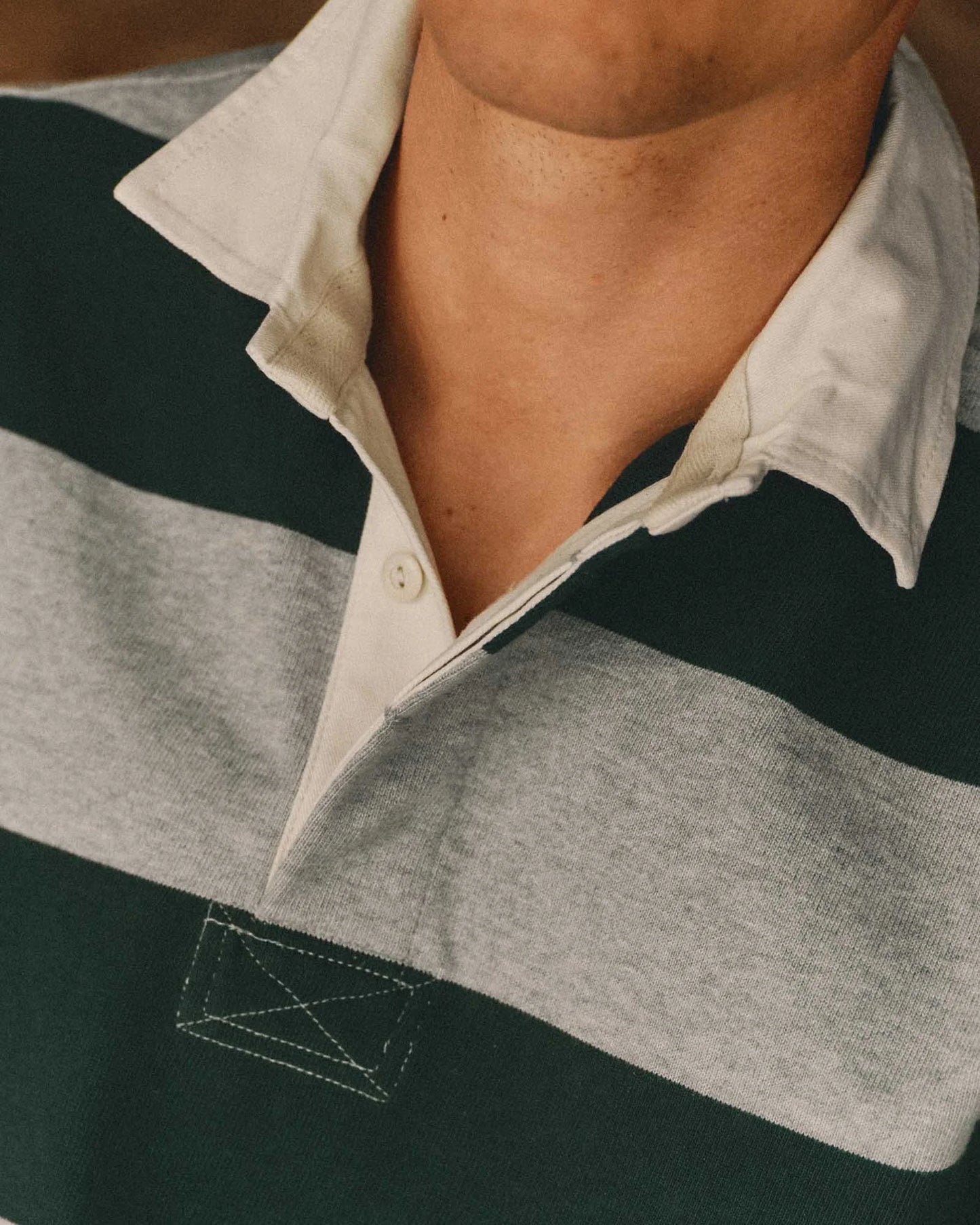 The Rugby Shirt in Dark Forest Stripe