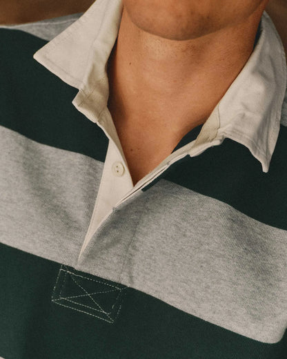 The Rugby Shirt in Dark Forest Stripe