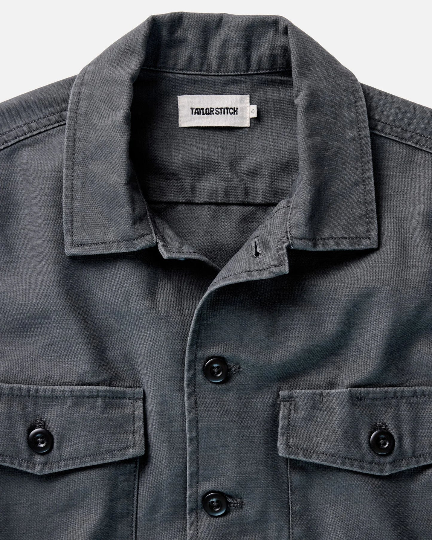 The Surplus Shirt in Faded Black Reverse Sateen