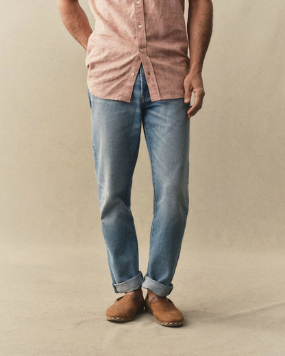 The Democratic Jean in Light Wash Hemp Denim