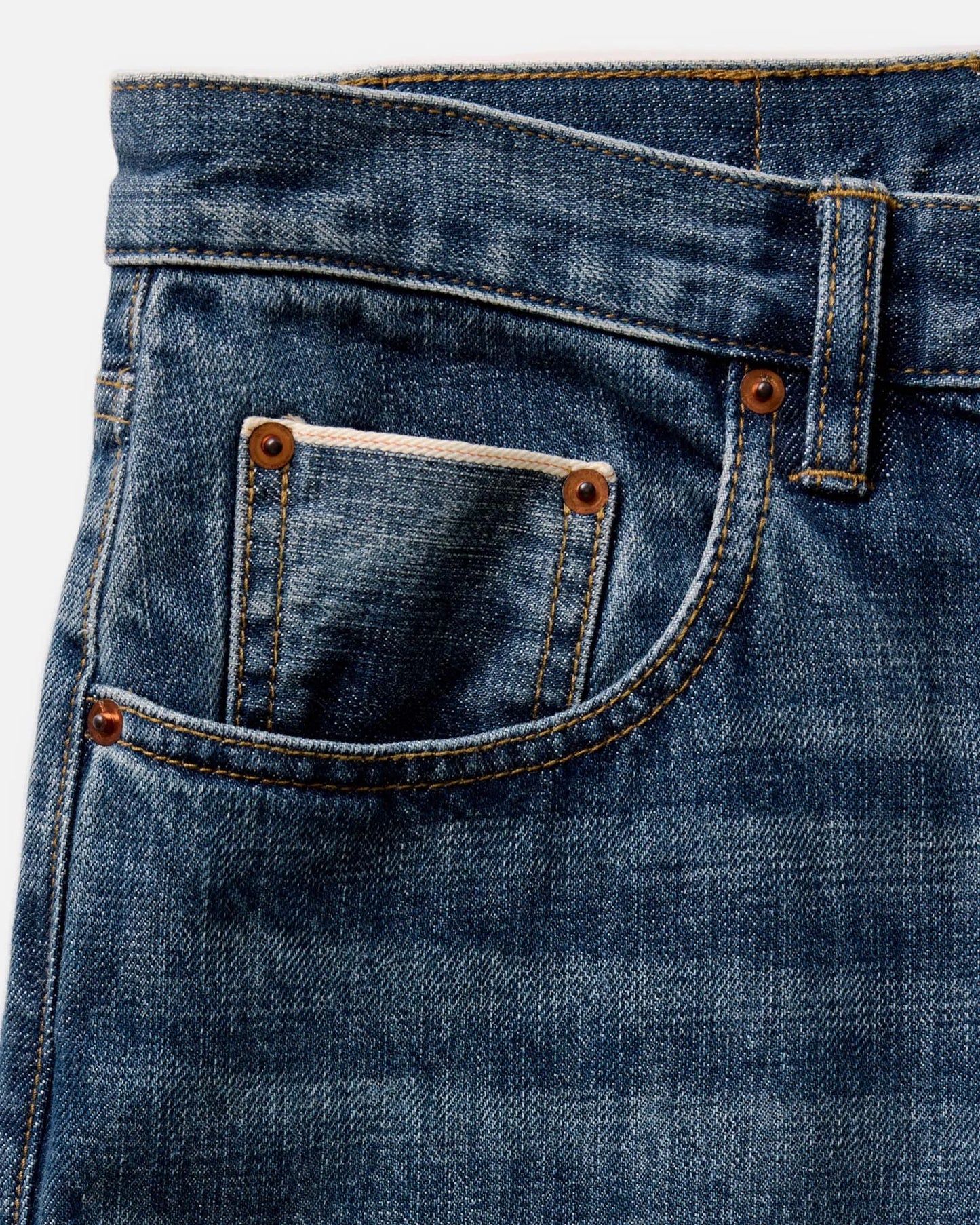 The Slim Jean in Mid Wash Organic Selvedge
