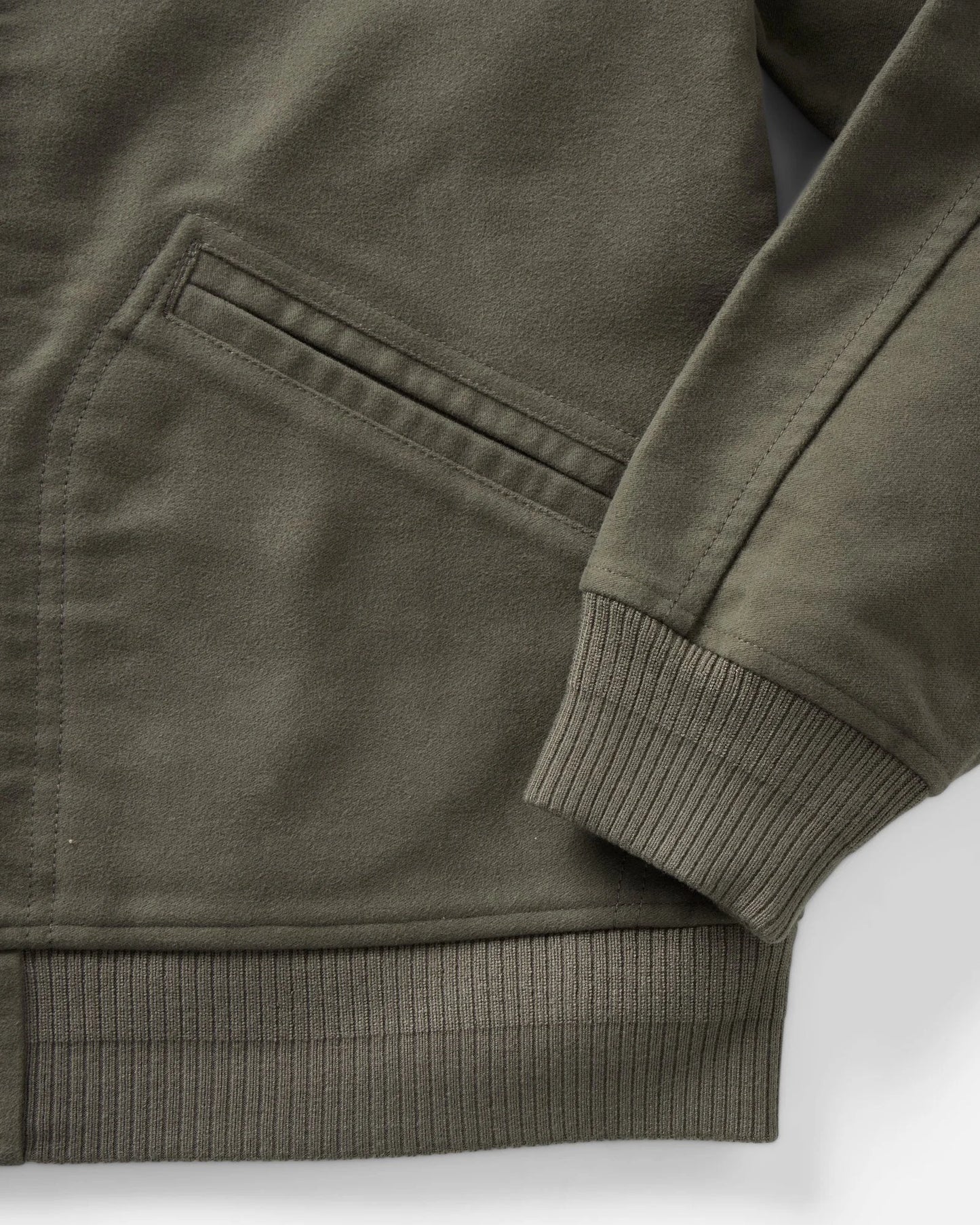 The Clark Bomber in Smoked Olive Moleskin