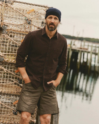 The California Shirt in Black Cherry Gingham